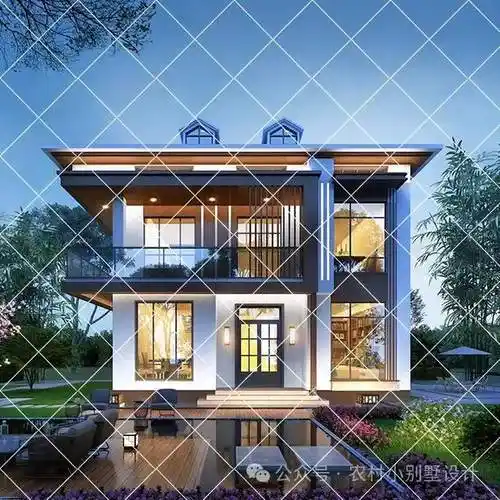 开春建房22款二层现代风自建房别墅图纸推荐,简约大气