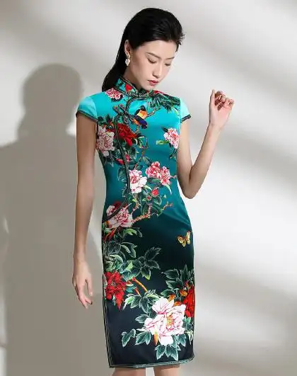 女款中式织锦缎旗袍