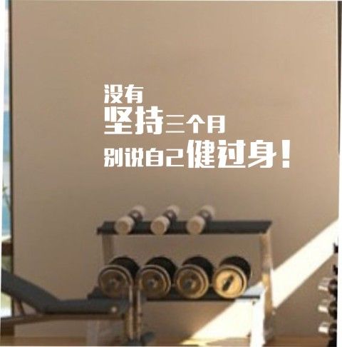 b167没有坚持三个月别说自己健过身健身房工作室励志文字装饰墙贴