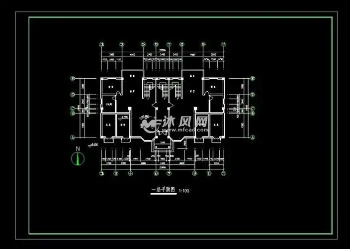 某四层(越层)住宅楼施工图纸- 住宅建筑图纸 - 沐风网