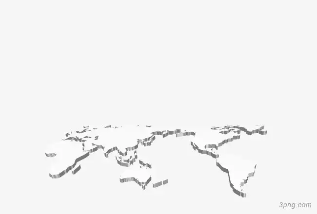 白色立体世界地图png素材透明免抠图片其他元素