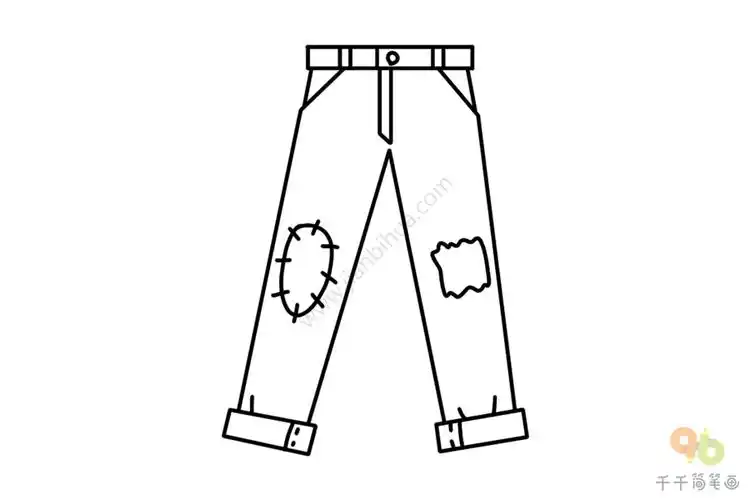 时尚牛仔裤简笔画