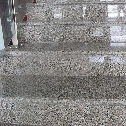 泰岳石材 室内楼层踏步台阶石材 楼梯踏步板定制 花岗岩光面五莲花