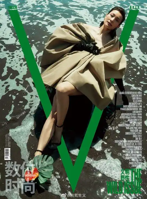陈冲v中文版五月刊封面#陈冲《v》中文版最新大片释出背头造型"大女
