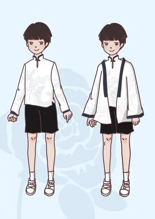 "白蓝黄"经典色的改良中国风校服