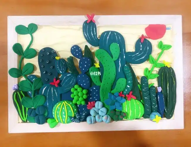 jpg儿童手工创意diy 相框艺术装饰画粘土花朵粘贴画 益智玩具材料包