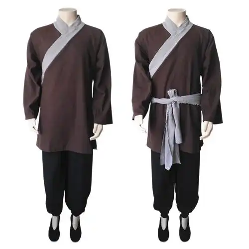 粗布麻料古装汉服灯笼裤套装男民国清朝农民演出服装店小二服