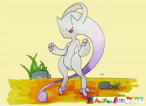 咋进化超梦的简笔画