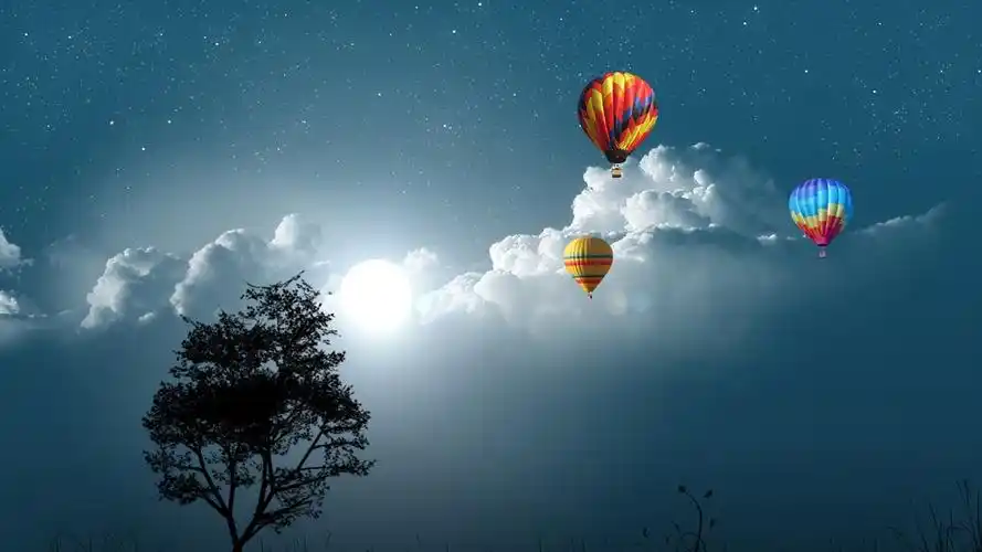 唯美热气球风景图片桌面壁纸