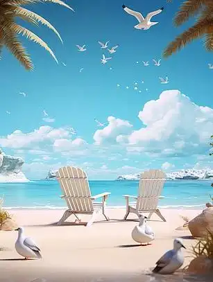 夏日清凉感冲浪板背景插画ai背景免费下载_png格式_1456像素_编号5050