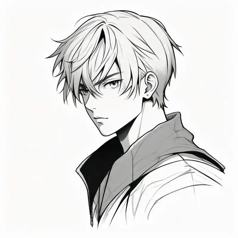 男生黑白素描头像99帅气又神秘97