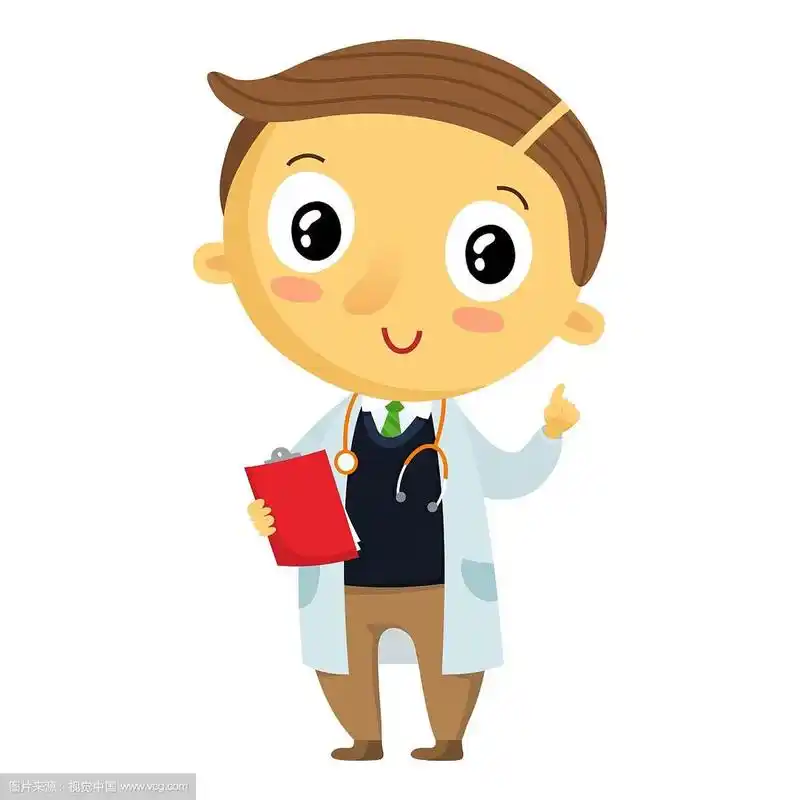 儿童医生卡通人物孤立在白色