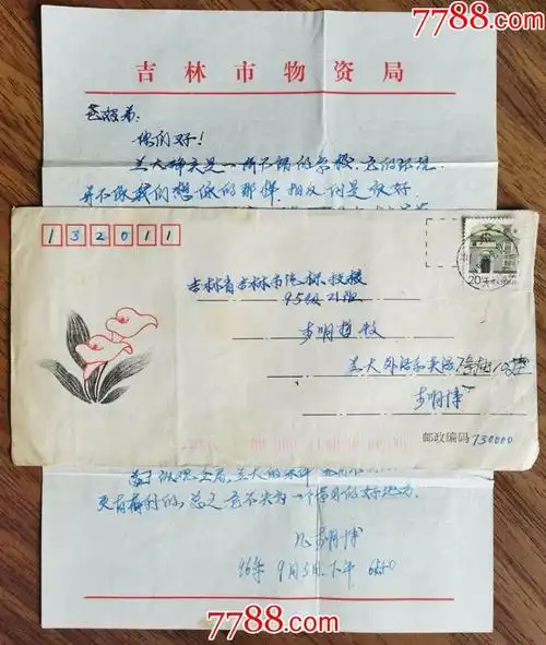 1996年兰州邮吉林信封(电子分理,儿子写给父母的信)