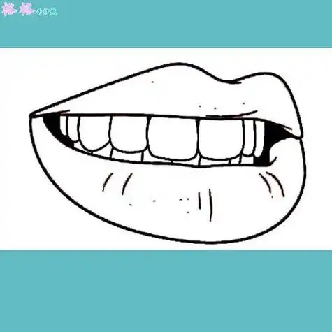 牙齿的简笔画嘴巴和牙齿的简笔画