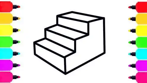 房子室内楼梯画法简笔画立体