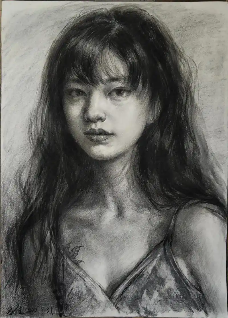 95  #绘画#素描  #素描人物 #人物肖像  - 抖音