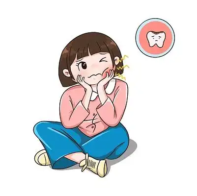 口腔保护牙齿人物牙齿痛卡通元素