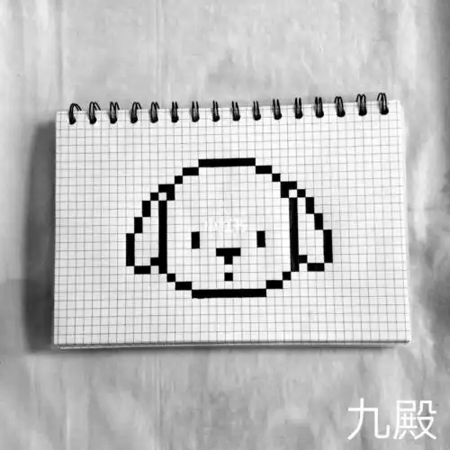 黑白像素画_绘画_文化_绘画
