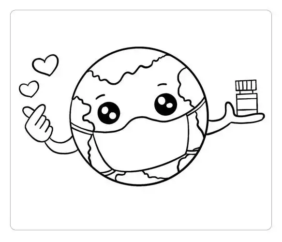 教你画美丽的地球简笔画,希望疫情早日结束