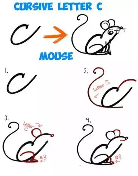 英文字母的彩铅简笔画