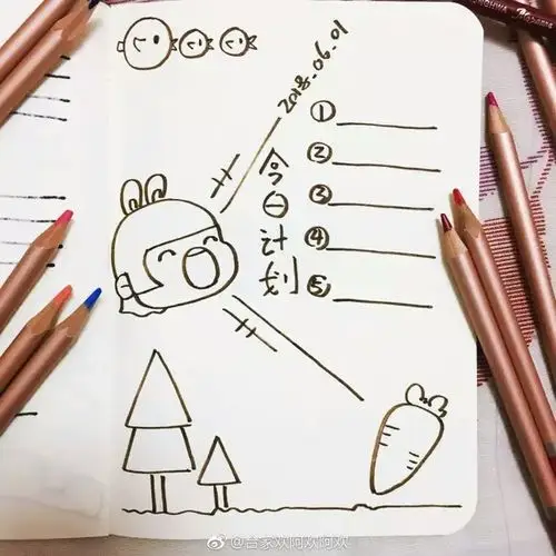 简笔画手帐排版设计素材by:合家欢阿欢阿欢