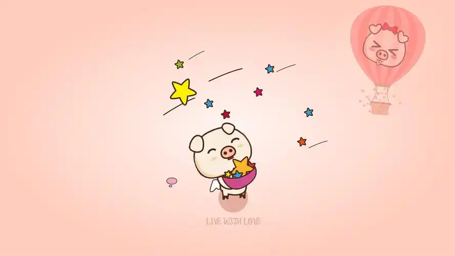 唯美简约可爱卡通哼哼猪桌面壁纸下载