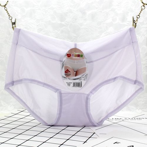 黛丝少女冰丝内裤超薄高弹超柔舒适透气时尚网纱腰夏季女士底裤头