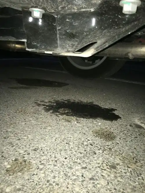 今天开车拖底了,停车的时候发现底盘滴水,大家帮忙看看要吗 从那个小