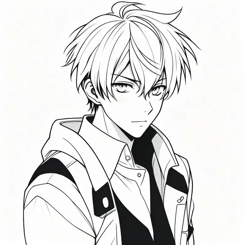 动漫黑白风男生头像90 超酷的黑白动漫男生头像来啦!