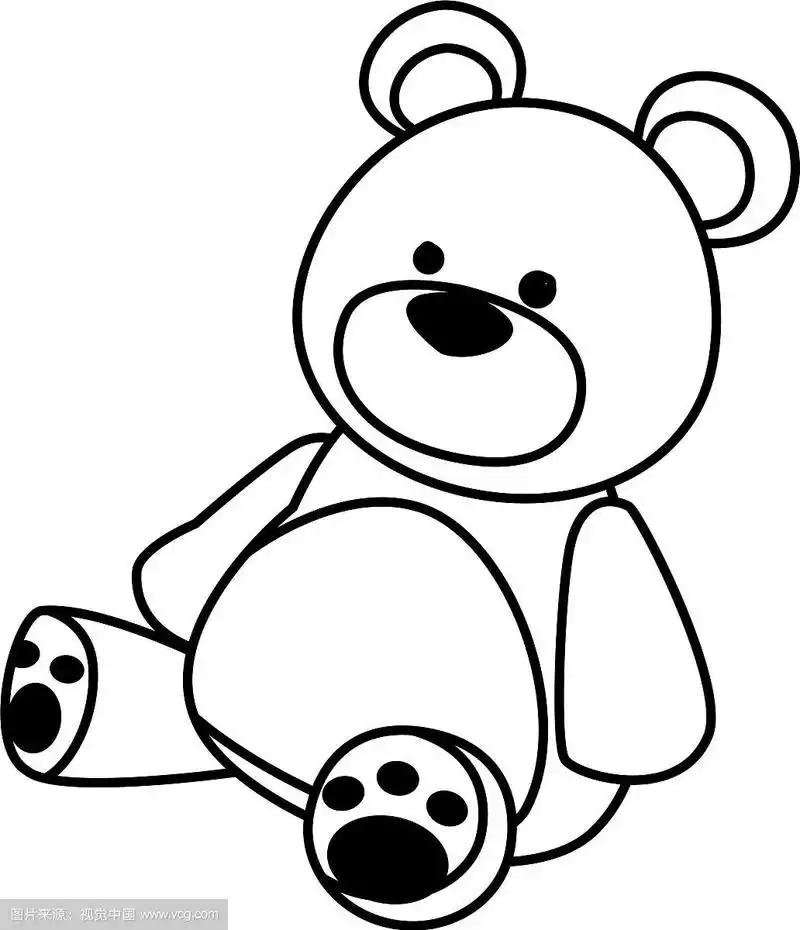 泰迪熊玩具图标卡通黑白