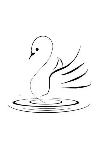 鹅的倒影简笔画