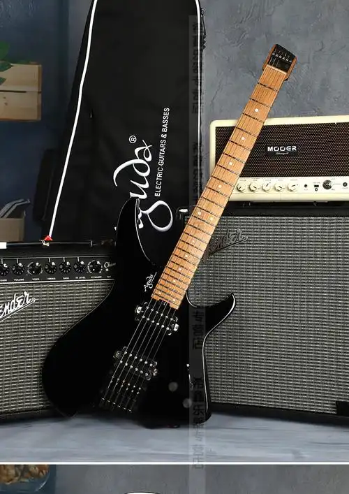 aguda阿骨打music boy pro初学者进阶金属摇滚无头电吉他便携吉他