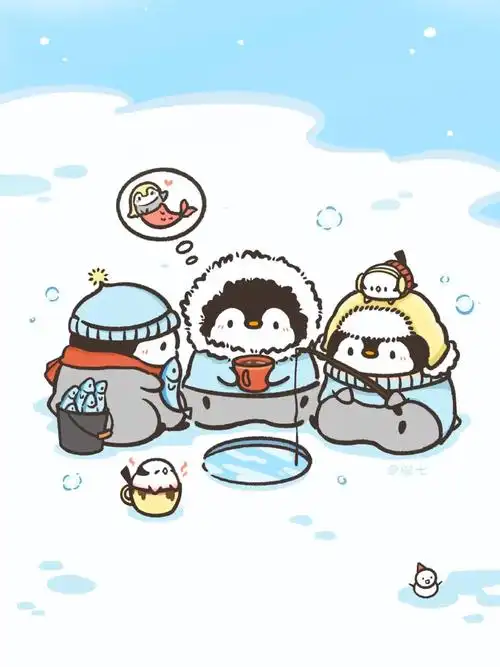 你们不是说去钓鱼吗#原创  #企鹅  #可爱  #企鹅呆小毛  #24节气