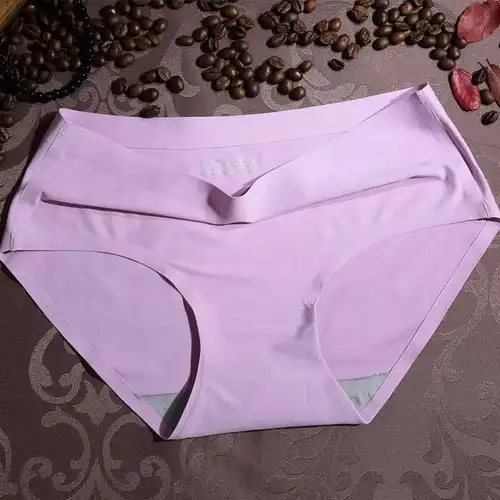 【买三免一】韵梦兰一片式无痕冰丝女内裤无缝女士内裤性感低腰三角裤