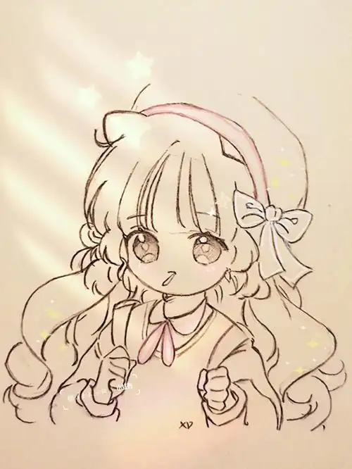 小女孩线稿临摹步骤