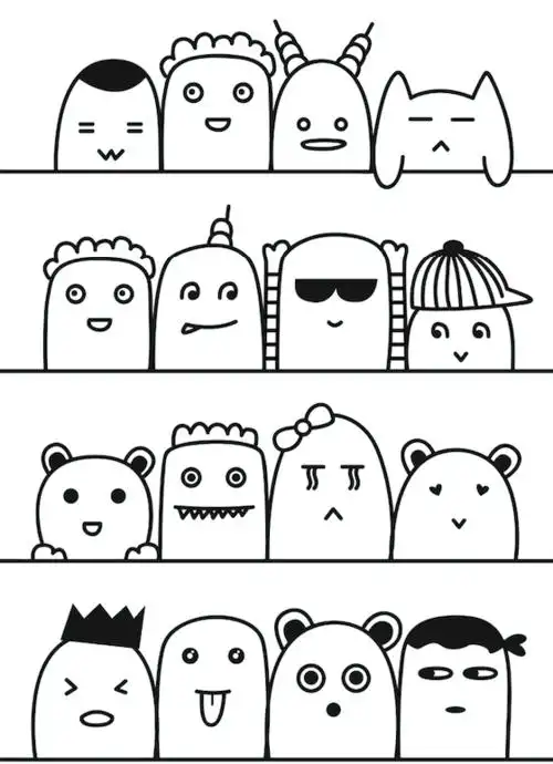 可爱表情包简笔画q版