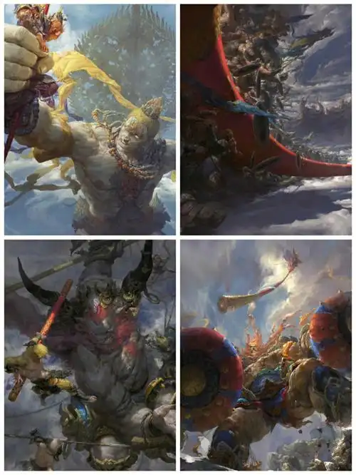 大闹天宫场景动漫人物插画古风