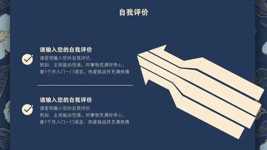 复古花纹个人简历/自我介绍ppt模版