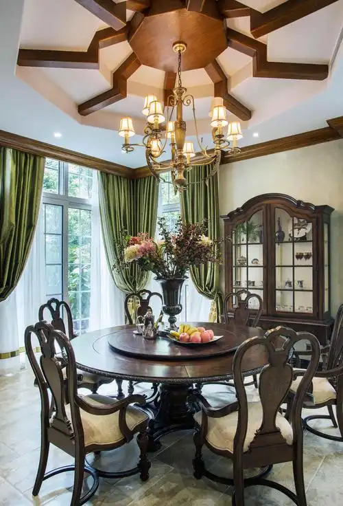大户型美式装修餐厅布置图_齐家网装修效果图