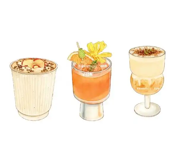 163.一堆饮品/手绘