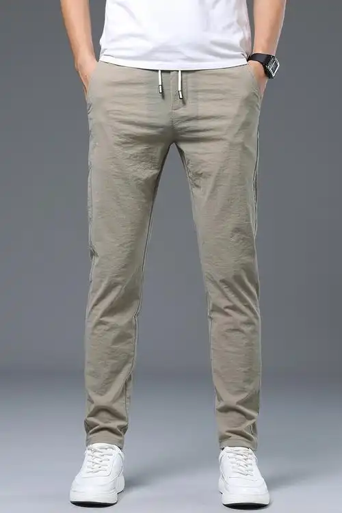 夏季超薄透气冰丝男裤