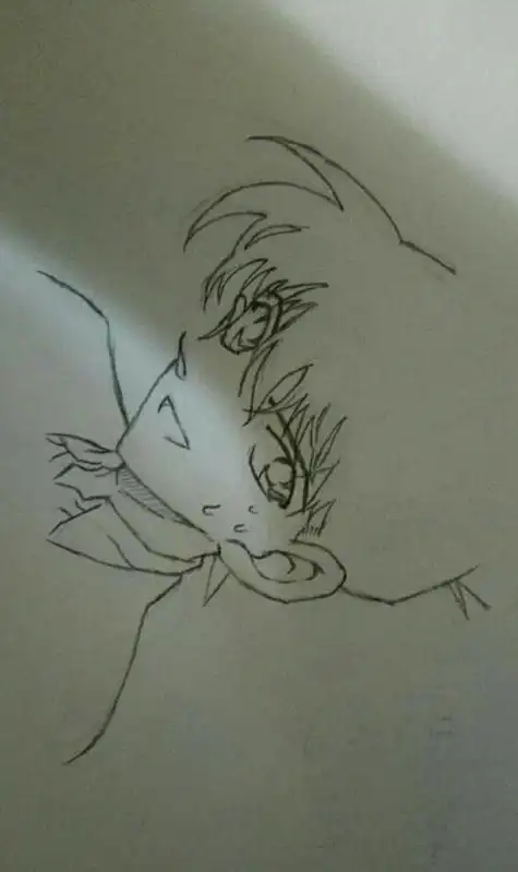 名侦探柯南名侦探柯南 工藤新一黑白手绘每日范画分享工藤新一的铅笔