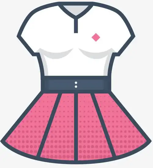 粉色对称卡通裙子