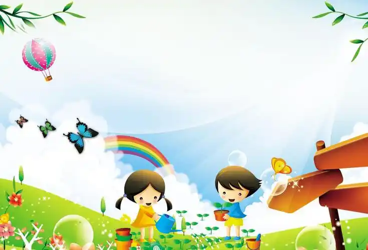 卡通春天植树节儿童ppt背景图片 - ppt背景 - 幼儿园图库 - 【幼教网