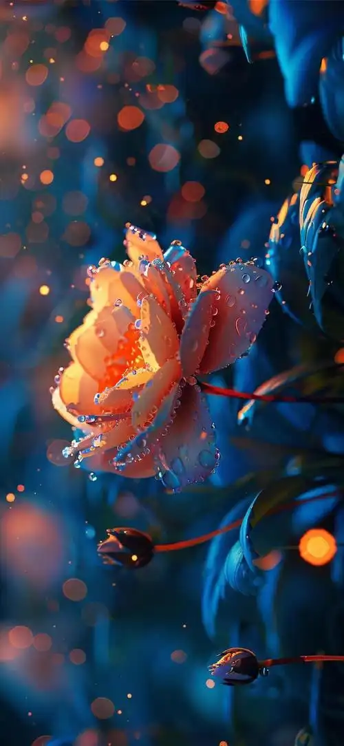 朦胧夜色 × 唯美花朵手机壁纸#壁纸