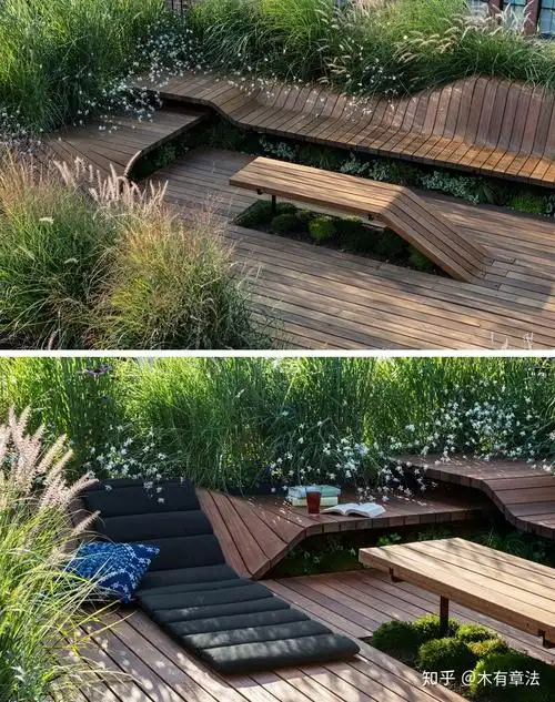 屋顶花园防腐木平台案例分享01