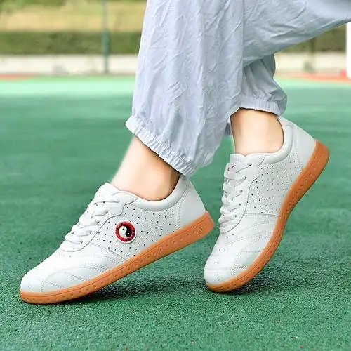 陈家沟太极鞋女真皮软牛筋底武术鞋男夏季透气太极拳练功鞋运动鞋