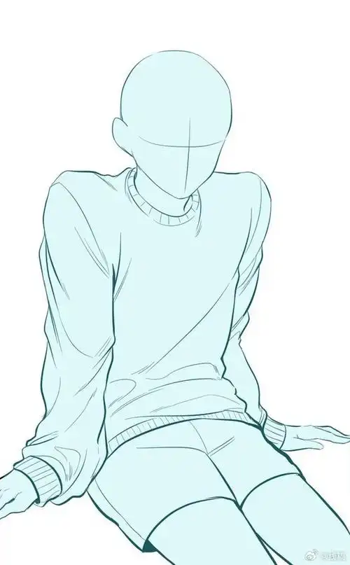 特别干净的单人线稿模板绘画素材  #最近画了什么##绘画素材##板绘