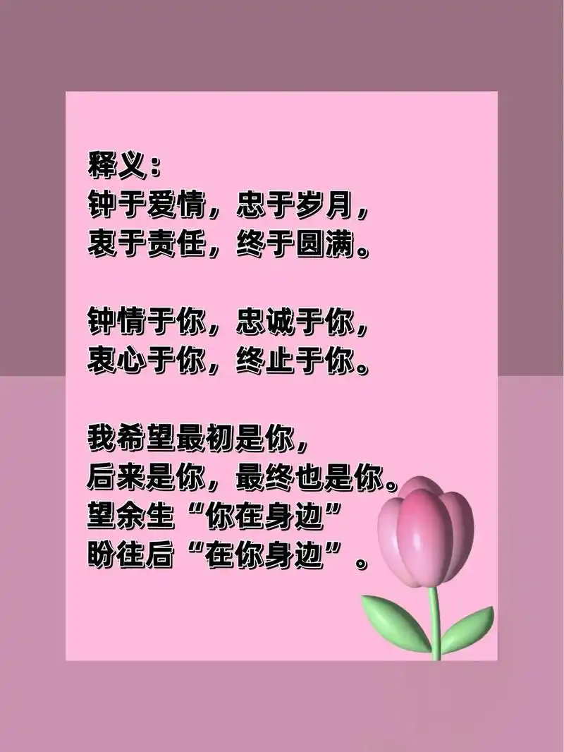 钟于,忠于,衷于,终于.钟于爱情,忠于岁月,衷于责任,终于圆 - 抖音