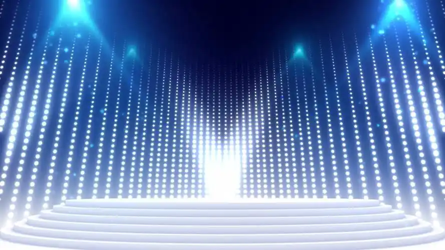 晚会素材-唯美纯白粒子光效舞台背景颁奖晚会素材